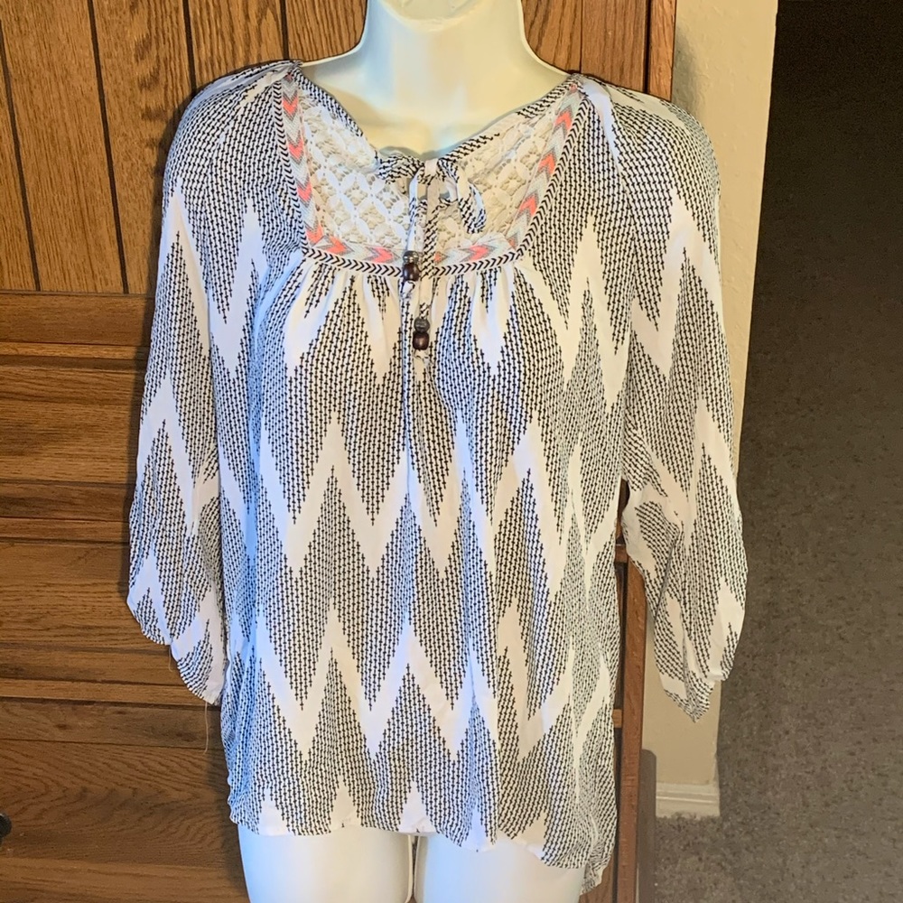 Rewind patterned blouse